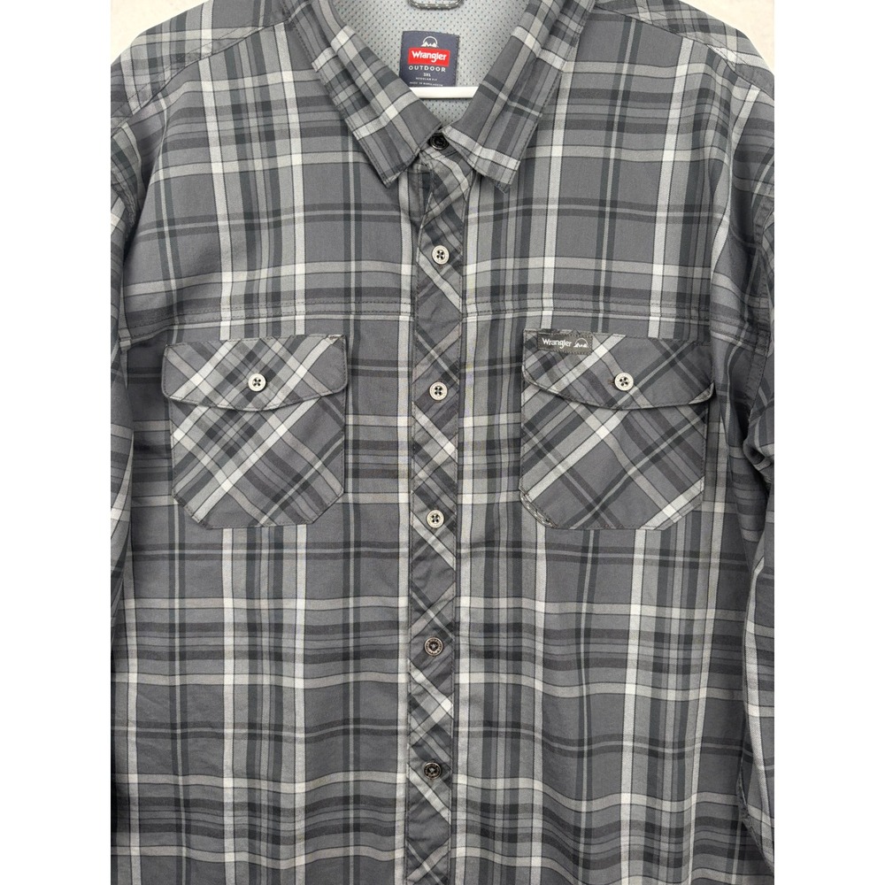 Wrangler Button Down Shirt Mens 3XL Plaid Outdoor Western Casual